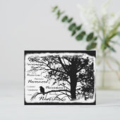 Zwart-witte nevermore Raven Silhouette Tree Briefkaart (Staand voorkant)
