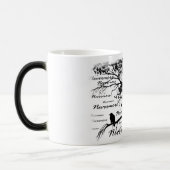 Zwart-witte nevermore Raven Silhouette Tree Magische Mok (Links)