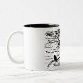 Zwart-witte nevermore Raven Silhouette Tree Tweekleurige Koffiemok (Links)