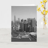 Zwart Witte New York City Silhouet Kaart (Gele Bloem)
