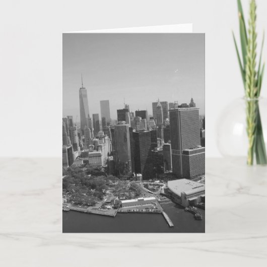 Zwart Witte New York City Silhouette Kaart (Voorkant)