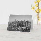 Zwart Witte New York City Silhouette Kaart (Gele Bloem)