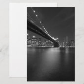 Zwart Witte New Yorkse Stadssilhouet Briefpapier (Voorkant / Achterkant)