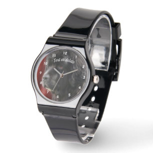 Zwart-witte Newfoundlander hondenfoto met persoonl Horloge