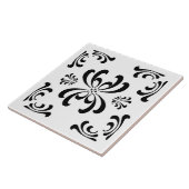 Zwart-witte nieuwe keramische tegel tegeltje (Zijkant)