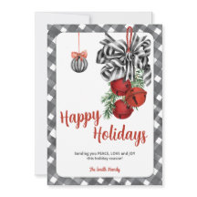 Zwart-witte Noël kerstkaart