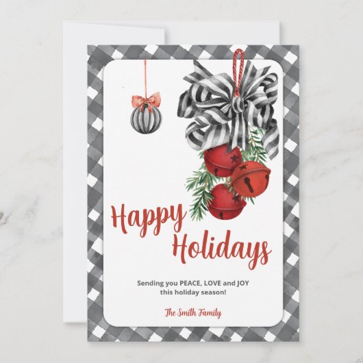 Zwart-witte Noël kerstkaart (Voorkant)