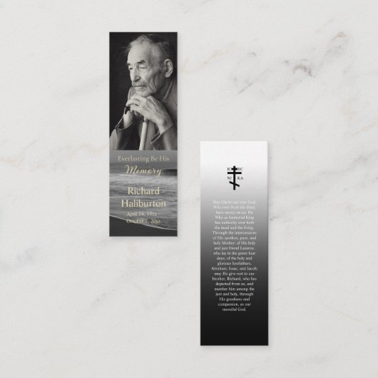 Zwart-witte oceaan Foto Memorial Bladwijzer Mini Visitekaartje (Voorkant / Achterkant)