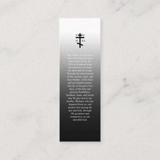 Zwart-witte oceaan Foto Memorial Bladwijzer Mini Visitekaartje (Achterkant)