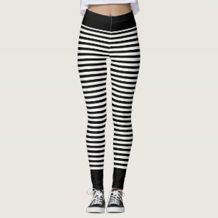 Zwart-witte of aangepaste kleur gestreept leggings