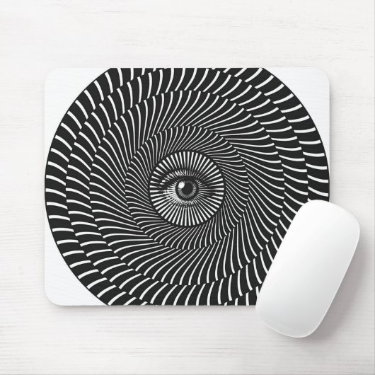 Zwart-witte ogen cirkelvormig beeld muismat (Met muis)