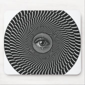 Zwart-witte ogen cirkelvormig beeld muismat (Voorkant)