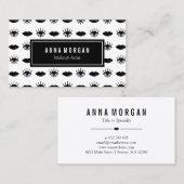 Zwart-witte ogen & lips Makeup artiest Visitekaartje (Voorkant / Achterkant)