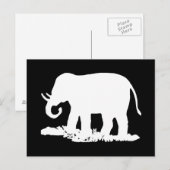 Zwart-Witte Olifant Silhouet Briefkaart (Voorkant / Achterkant)