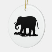 Zwart-Witte Olifant Silhouet Keramisch Ornament (Links)