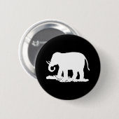 Zwart-witte olifant Silhouette Ronde Button 5,7 Cm (Voorkant /achterkant)