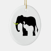 Zwart-witte olifanten keramisch ornament (Rechts)