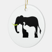 Zwart-witte olifanten keramisch ornament (Links)