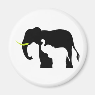 Zwart-witte olifanten magneet