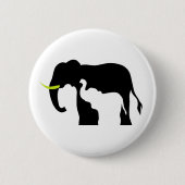 Zwart-witte olifanten ronde button 5,7 cm (Voorkant)