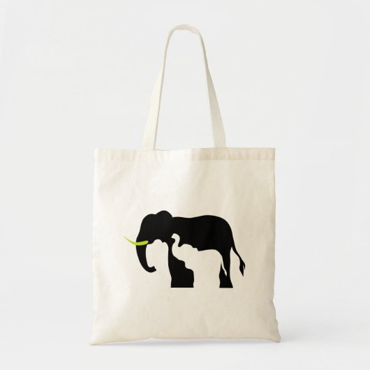 Zwart-witte olifanten tote bag (Voorkant)