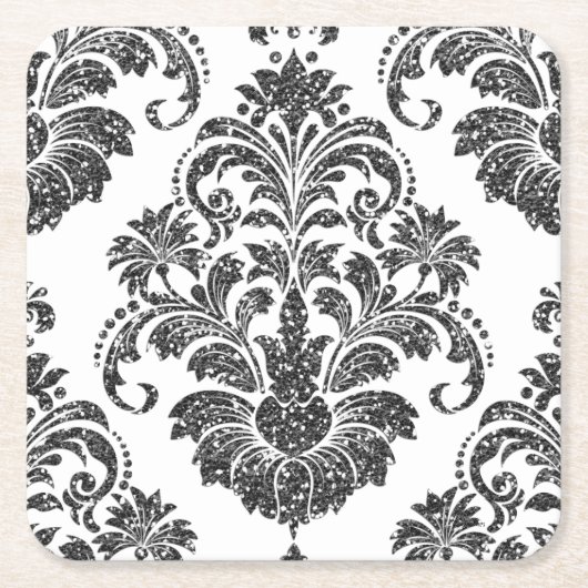 Zwart-witte Onderzetters met glitter (Voorkant)
