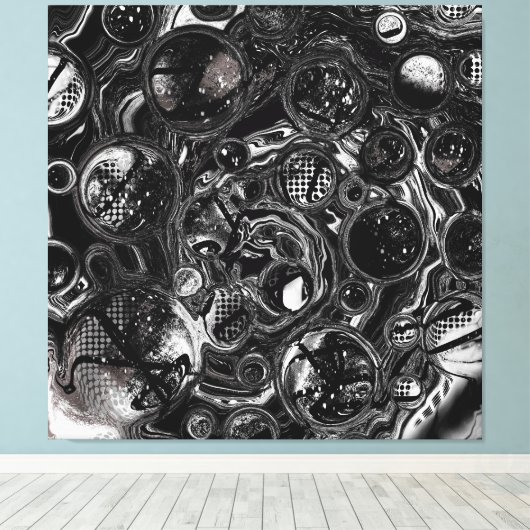 Zwart-witte oneindig canvas afdruk (Insitu (Houten vloer))