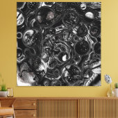 Zwart-witte oneindig canvas afdruk (Insitu (Woonkamer))