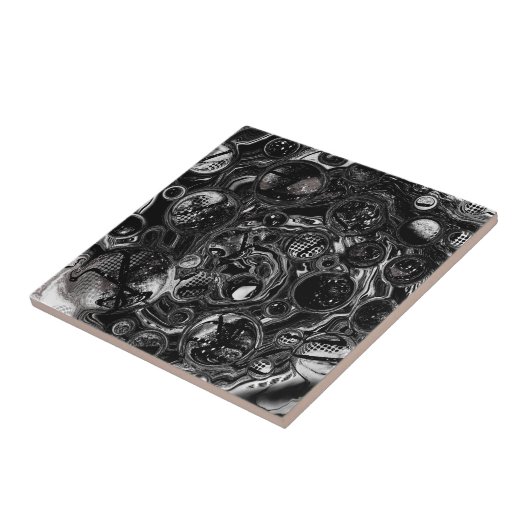 Zwart-witte oneindig tegeltje (Zijkant)