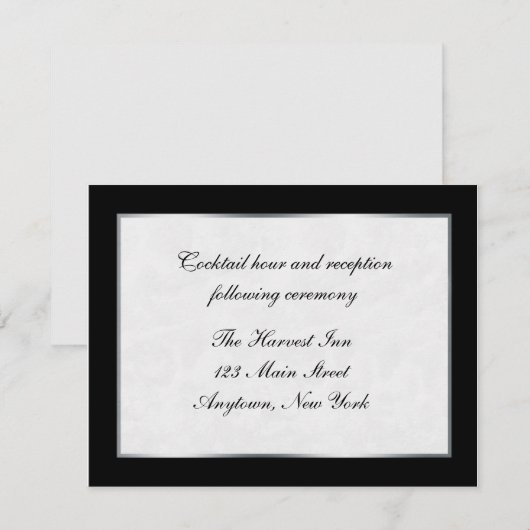 Zwart Witte Ontvangst Kaart (Voorkant / Achterkant)