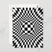 Zwart-witte op-kunst briefkaart (Voorkant / Achterkant)