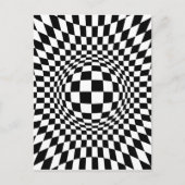 Zwart-witte op-kunst briefkaart (Voorkant)