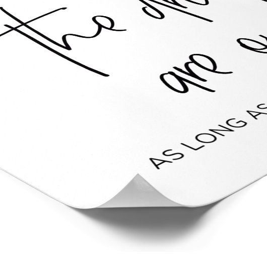 Zwart-witte open balk Moderne bruiloft Poster (Hoek)