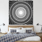 Zwart-witte optische illusie canvas afdruk (Insitu (Slaapkamer))