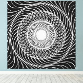 Zwart-witte optische illusie canvas afdruk (Insitu (Houten vloer))