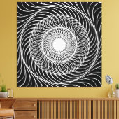 Zwart-witte optische illusie canvas afdruk (Insitu (Woonkamer))