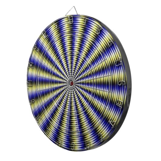 Zwart-witte optische illusie dartbord (Voorkant Rechts)