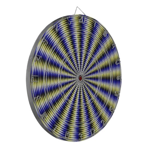 Zwart-witte optische illusie dartbord (Voorkant Links)