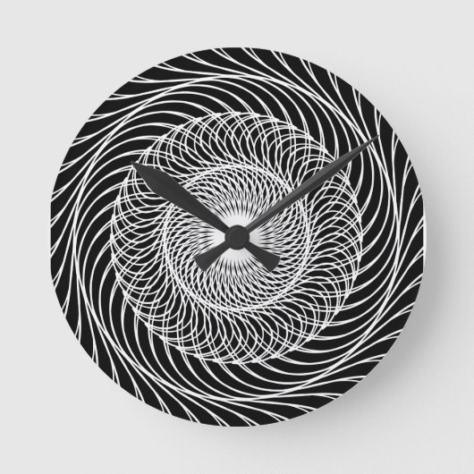 Zwart-witte optische illusie ronde klok (Voorkant)