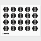 Zwart-witte optische illusie ronde sticker (Vel)