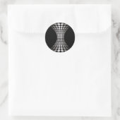 Zwart-witte optische illusie ronde sticker (Tas)