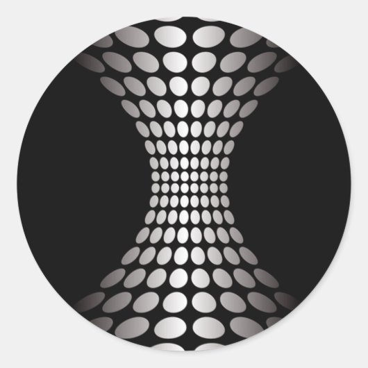 Zwart-witte optische illusie ronde sticker (Voorkant)