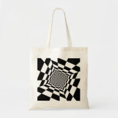 Zwart-witte optische illusie tote bag (Voorkant)