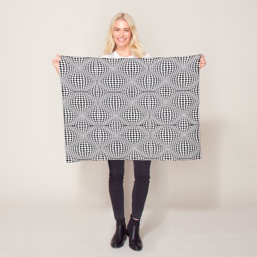 Zwart Witte Optische Sherpa Dekthrow Fleece Deken (In situ)