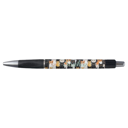 Zwart Witte Oranje Katten Pen (Voorkant)