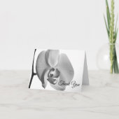 Zwart witte orchidee begrafenis sympathie dank u bedankkaart (Voorkant)