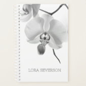 Zwart-witte orchidee bloemen planner (Voorkant)