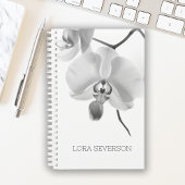Zwart-witte orchidee bloemen planner