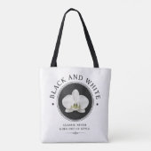 zwart-witte orchidee boodschappentas tote bag (Achterkant)