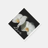 Zwart Witte Orchidee schilderij tropisch bloem Servet (Hoek)